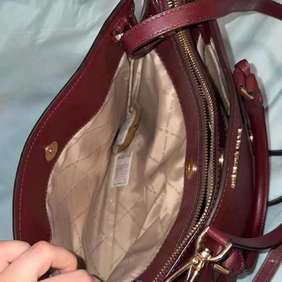 Michael Kors Dark Red Leather Satchel - Picture 4 of 6